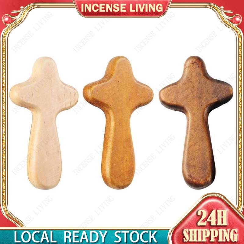 Portable Olive Wood Holding Cross Comfort Cross Wood Caring Cross Holy ...