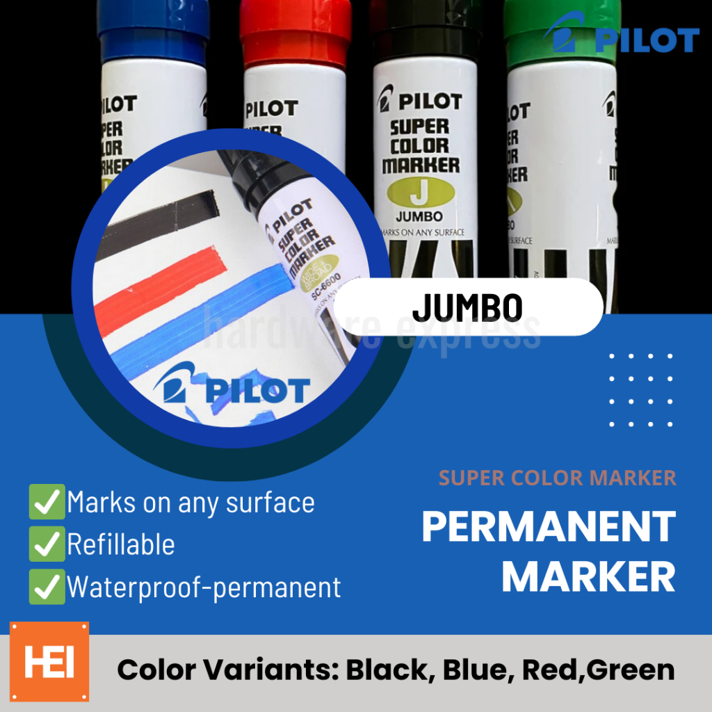 Pilot Jumbo Refillable Permanent Marker Ink Refill, Black Ink | Bundle of 5  Each