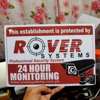 SIGN ROVER SYSTEM 24 HOUR MONITORING CCTV SIGNAGE PVC TYPE WATERPROOF ...