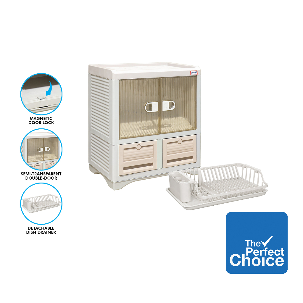 The Perfect Choice Dish Organizer 2 Door With 2 Small Drawer 722DC Shopee