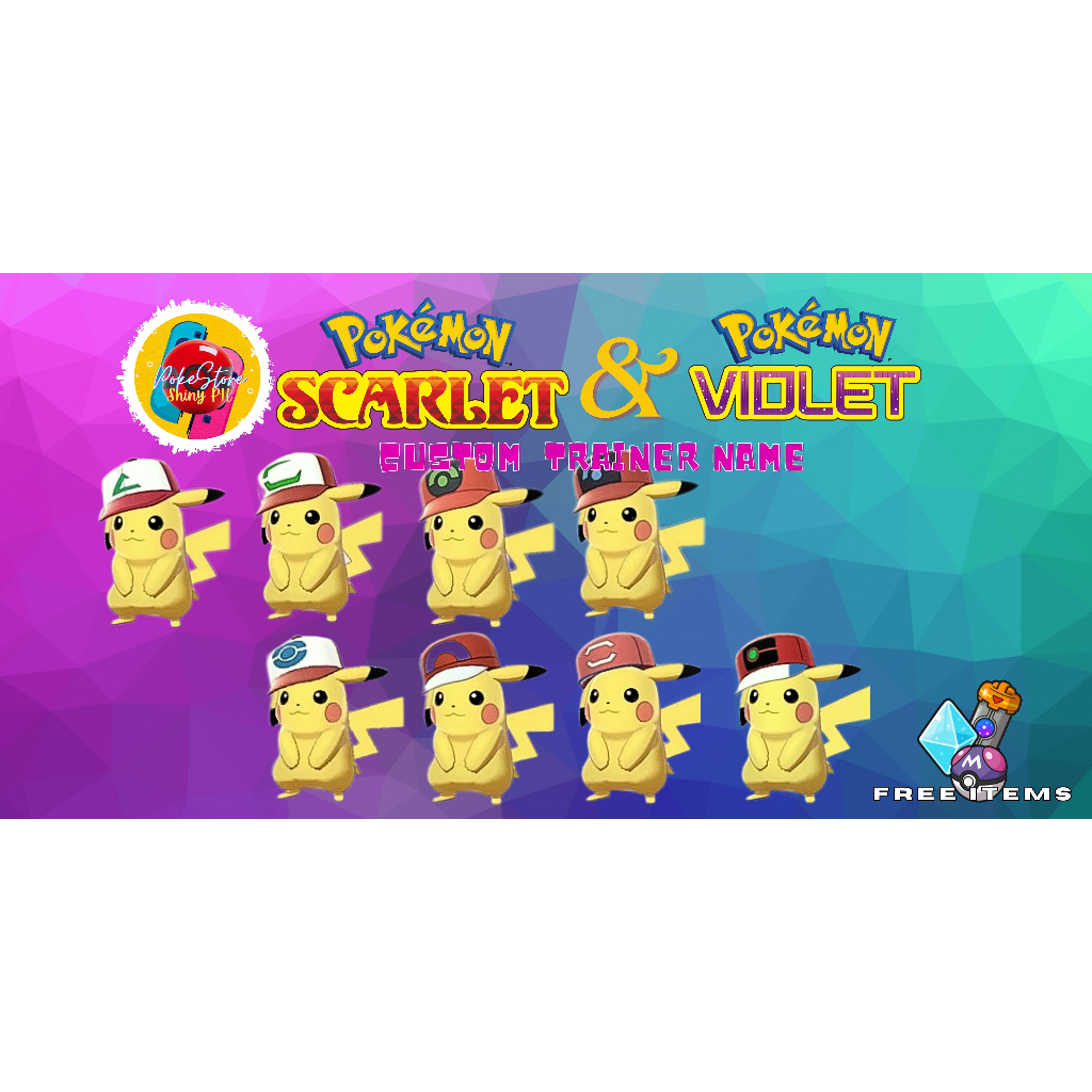 PIKACHU HATS POKEMON SWORD AND SHIELD, SCARLET VIOLET, POKEMON HOME