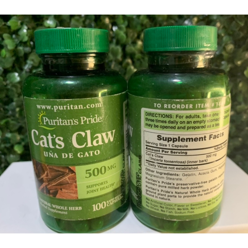 Cat’s Claw Una de Gato Puritan’s Pride 500mg 100 tablet Shopee Philippines