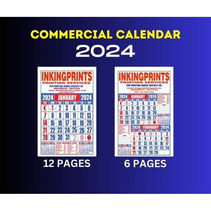 Commercial calendar personalized calendar 2024 Shopee Philippines