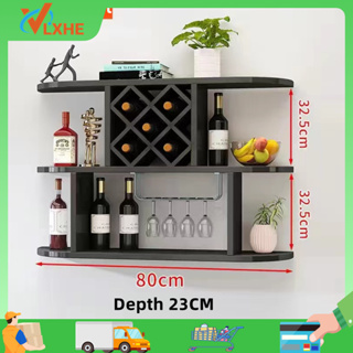 1pc Simple Modern Wall-mounted Wine Cabinet, Wine Rack, Wall Display Shelf,  Creative Restaurant Wine & Rack For Home