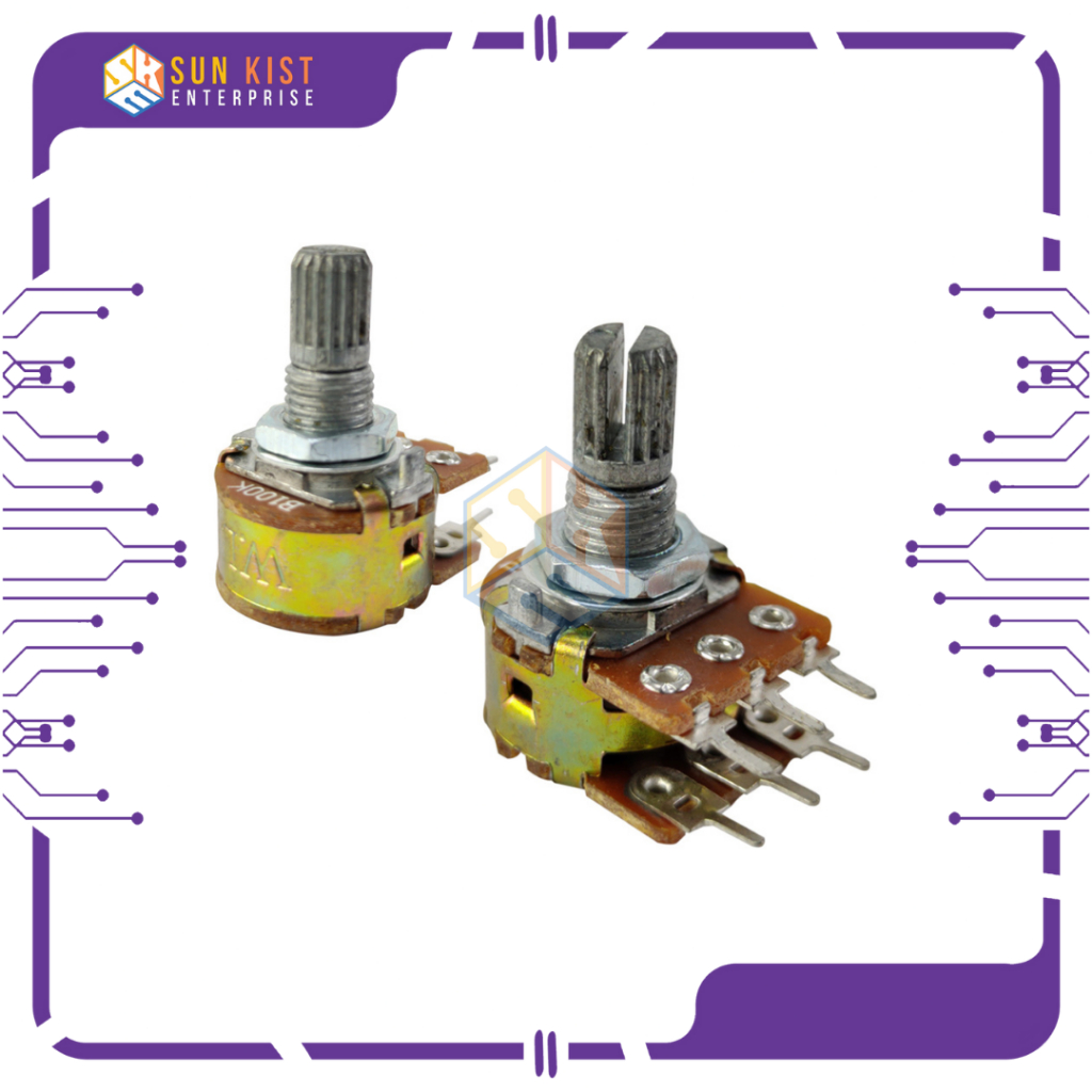 Potentiometer B100K 6Pin 20mm Shaft Amplifier Dual Stereo | Shopee ...