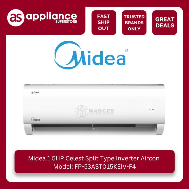 Midea 1.5HP Celest Split Type Inverter Aircon FP53AST015KEIVF4