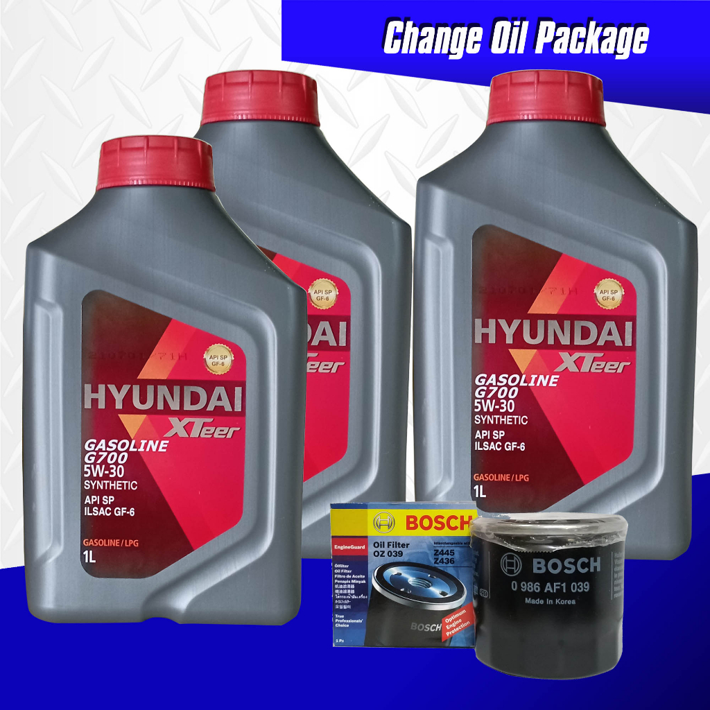 Hyundai XTeer G700 5W-30 Synthetic Motor Oil Change Bundle for Hyundai ...