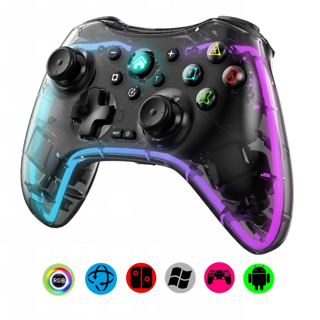 S03 RGB Transparent Wireless Gamepad Game Controller Compatible for P4 ...