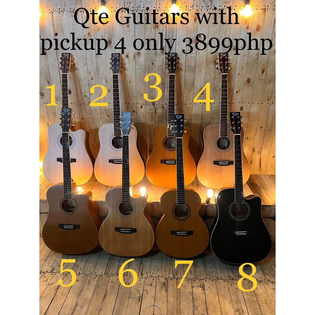 Qte 41’ inches Acoustic Guitar with Builtin Pickup Tuner Shopee