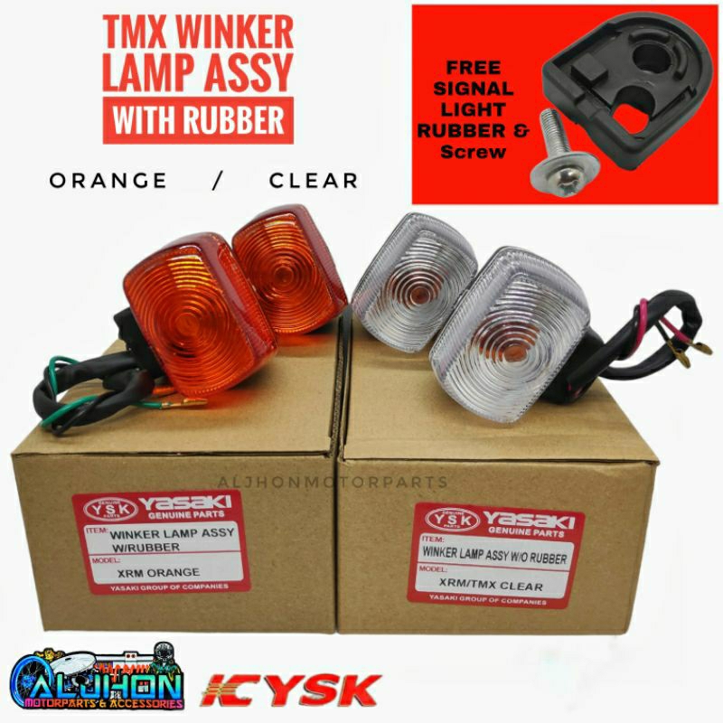 Honda Signal Light XRM ORANGE AND WHITE with Rubber SOLD IN 2pcs and