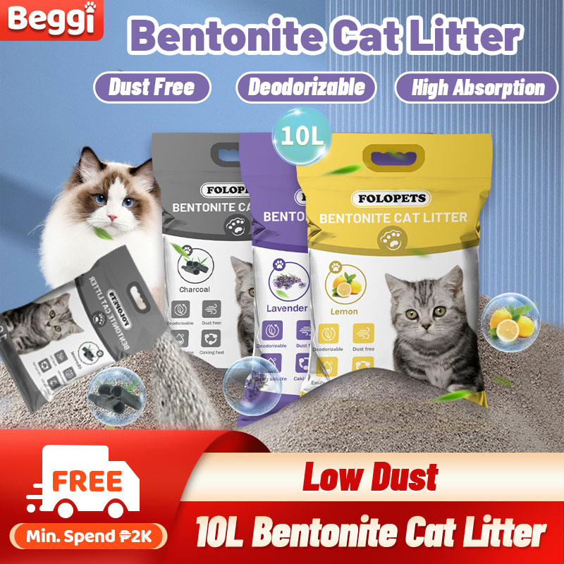 10L Bentonite Cat Litter Food GradeOdour Control clumping Highly Absorbent Mixed Cat Litter