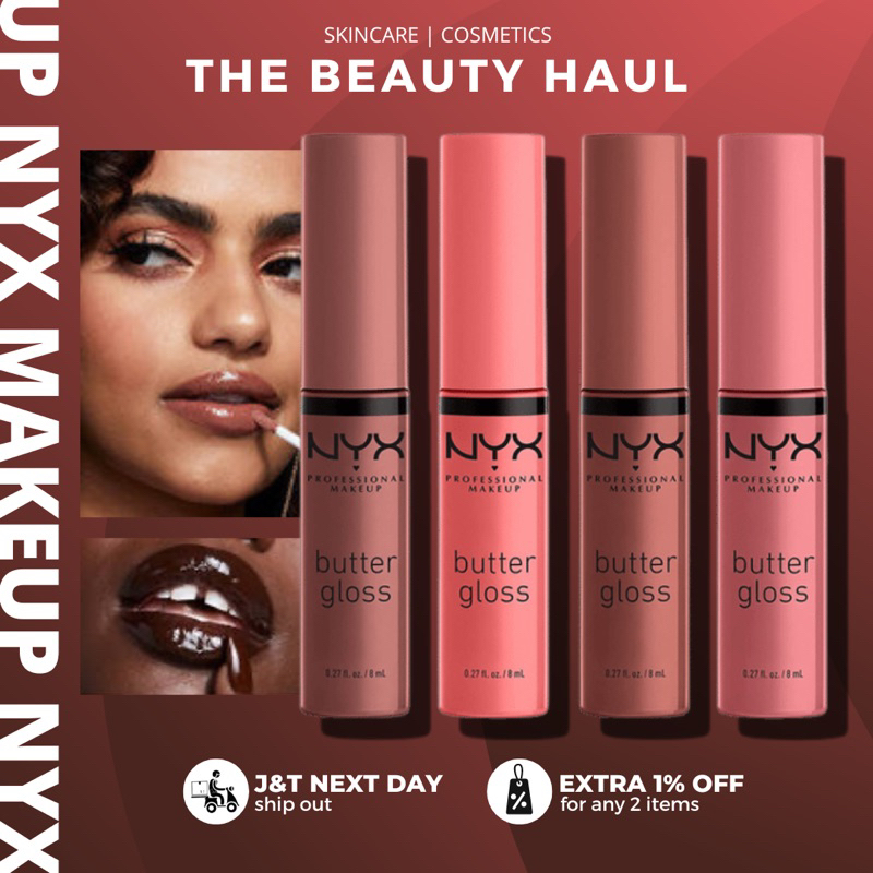 (AUTHENTIC) Nyx Butter Gloss NonSticky Lip Gloss (8ml) Shopee