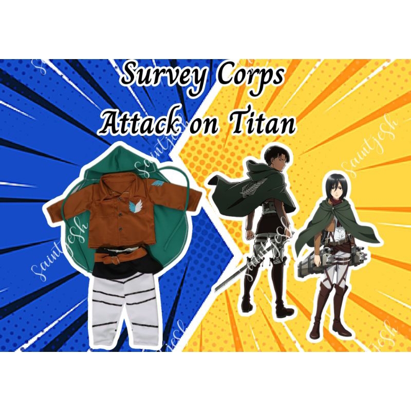 Levi, Eren, Mikasa - Attack On Titan Scouts Regiment Uniform Inspired 