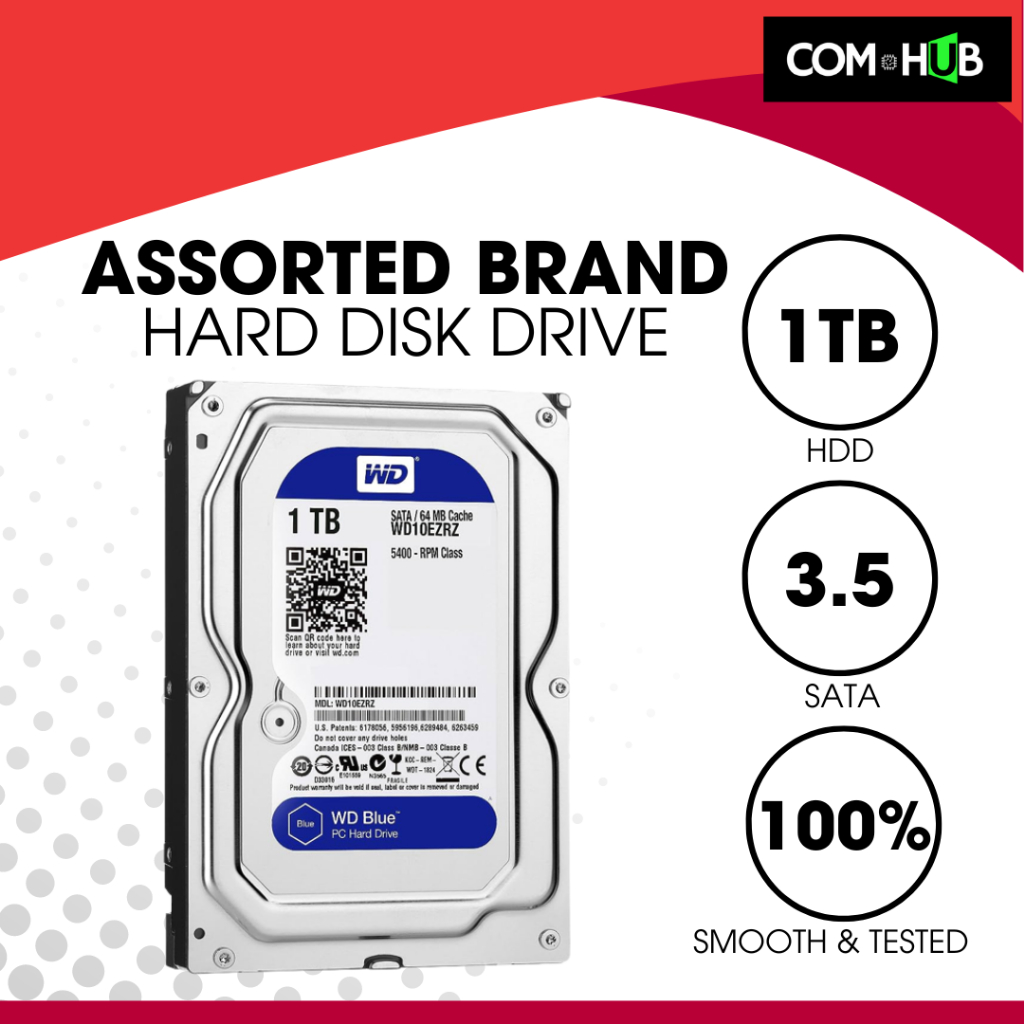 Assorted 1TB 3.5 HDD Desktop Hard Disk Drive (WD, Seagate, Toshiba ...