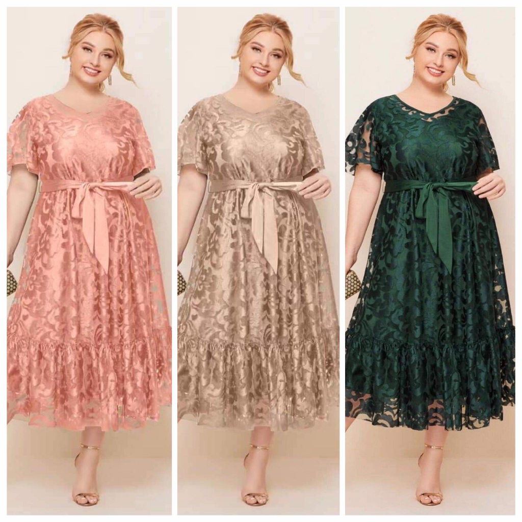 fz-elegant-lace-dress-fashion-dress-plus-size-lace-dress-shopee