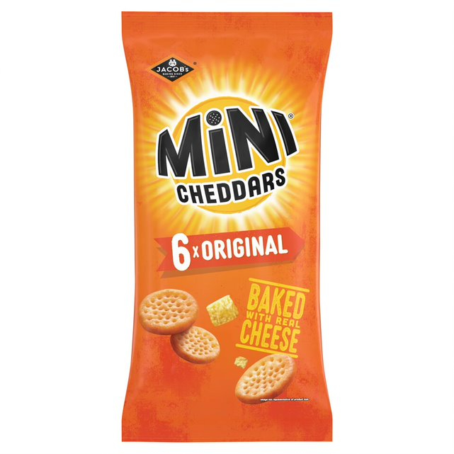 Jacob's Mini Cheddars Original 6 x 25g: Crunch into the cheesy goodness ...