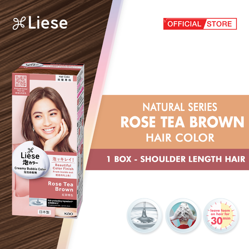 Liese Creamy Bubble Hair Color (Rose Tea Brown) Shopee Philippines