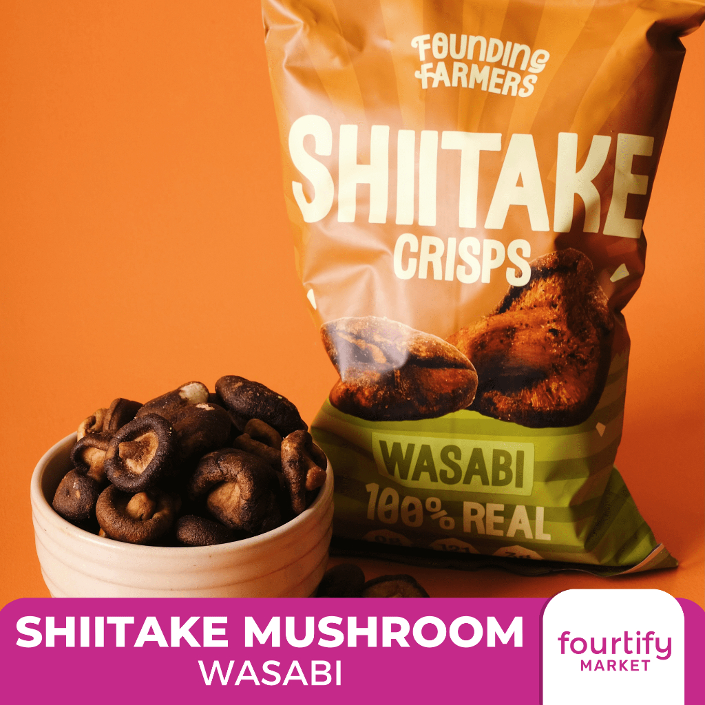 Founding Farmers Shiitake Mushroom Veggie Crisps Wasabi 100g (Vegan
