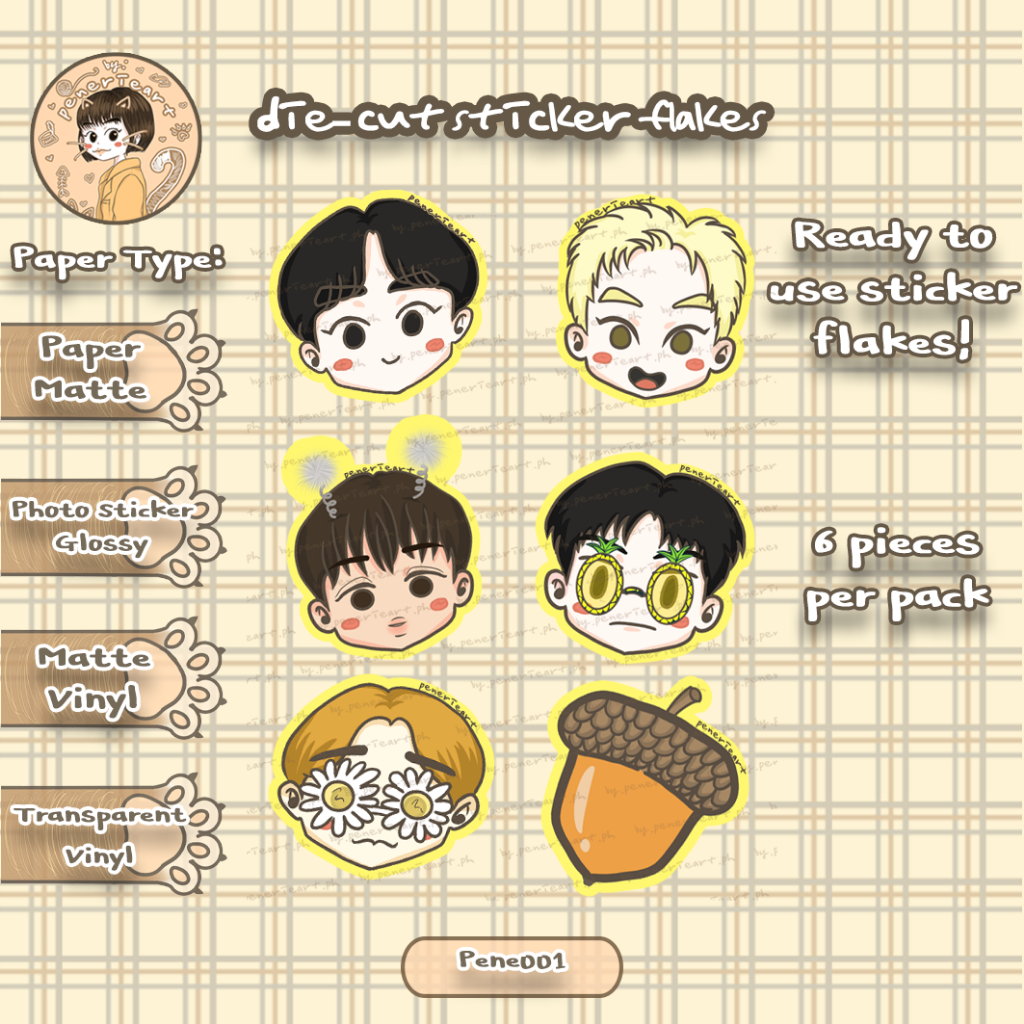 Pene001 Cute EXO Fanart Sticker Flakes Pack, EXO Acorn Market ...