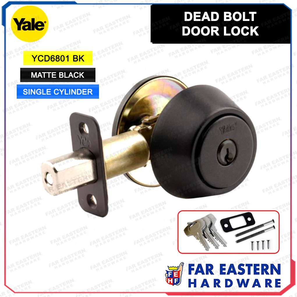 YALE Dead Bolt Single Cylinder Matte Black Deadbolt Door Lock YCD6801 BK Shopee Philippines