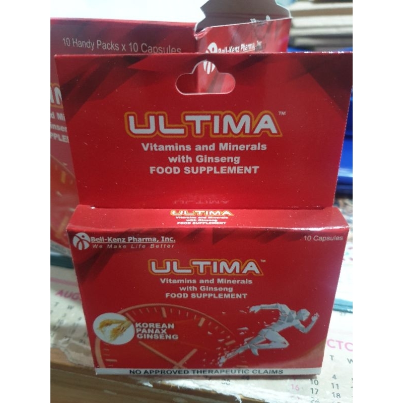 Ultima Vitamins and Minerals with Ginseng 20 capsules 220 pesos Shopee Philippines