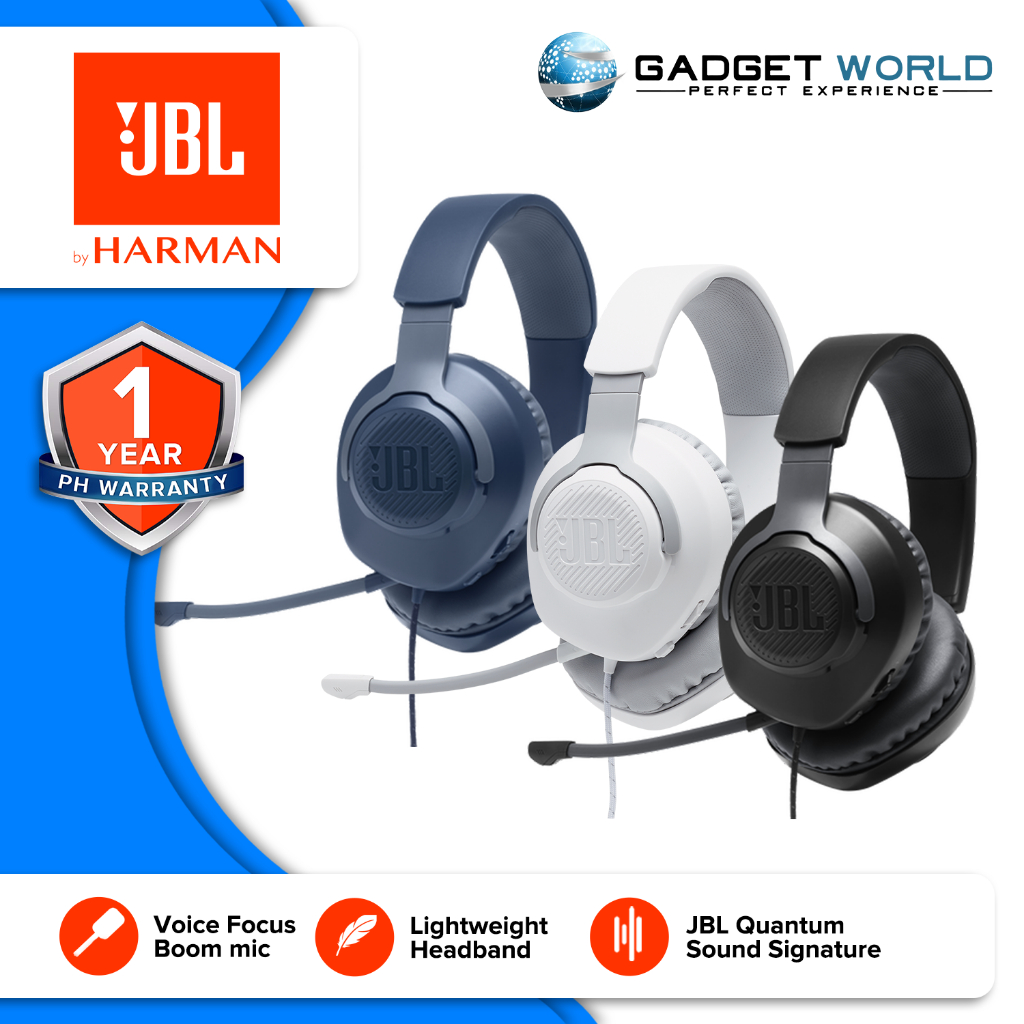 JBL Quantum 100 Wired overear gaming headset with flipup mic Shopee