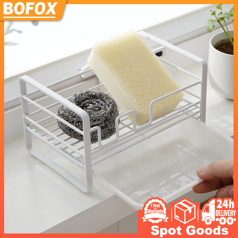 Double Sponge Drain Storage Rack Household Kitchen Cleaning Rag Rack ...