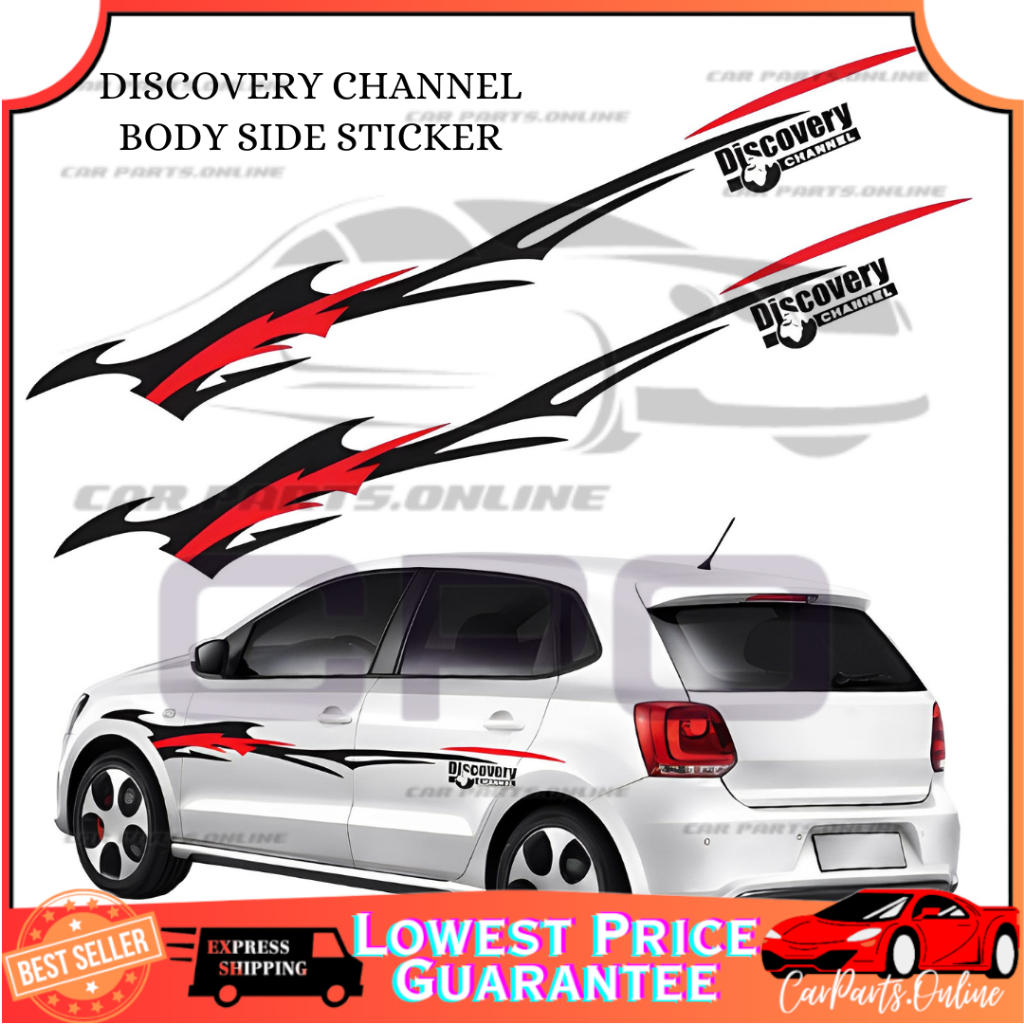 CPO 2Pcs Car Body Side Truck Decal Vinyl Flame Graphics Racing Stripes ...