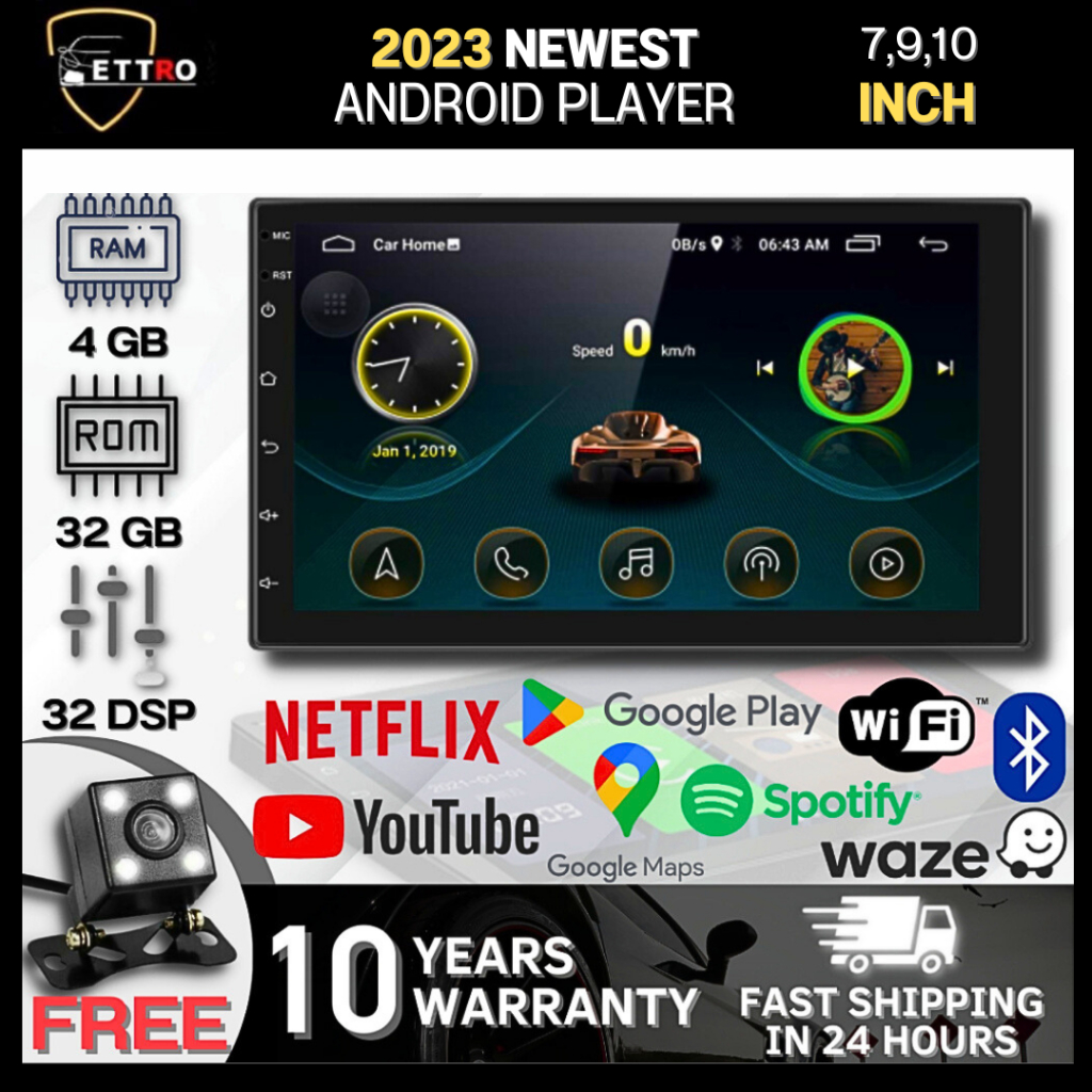 4GB+32GB 10/9/7 inch Universal Android Car Player Bluetooth/GPS/FM/Wifi/Touch Screen Car Head