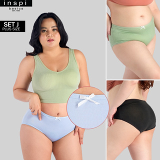 INSPI Basics 3pcs Panty for Women Slim Size Set Cotton Underwear