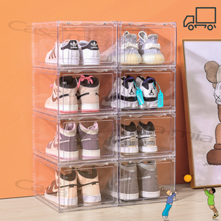 Upgrade Harder Solid Plastic Shoe Organizer with Magnetic Front