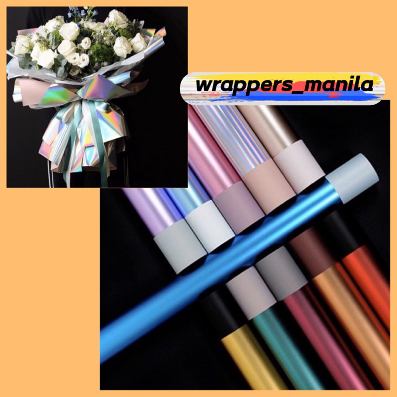 20pcs per Pack Glossy Two-Sided Colored Wrappers Bouquet Wrapping Paper ...