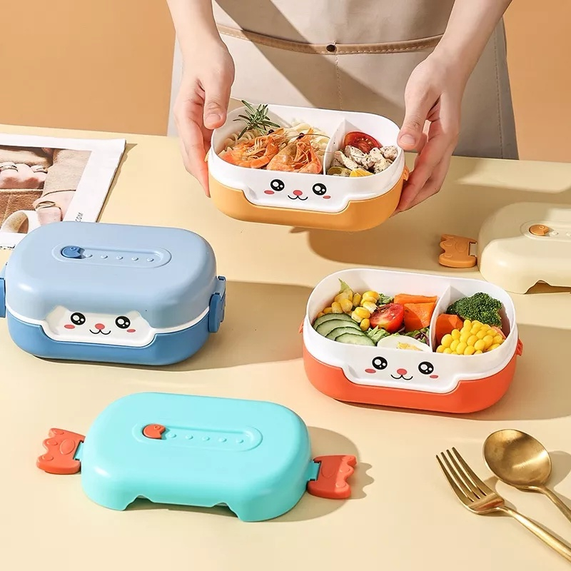 ENC 700ml Cartoon Health Lunch Box Cute Kids Microwave Oven Bento Box