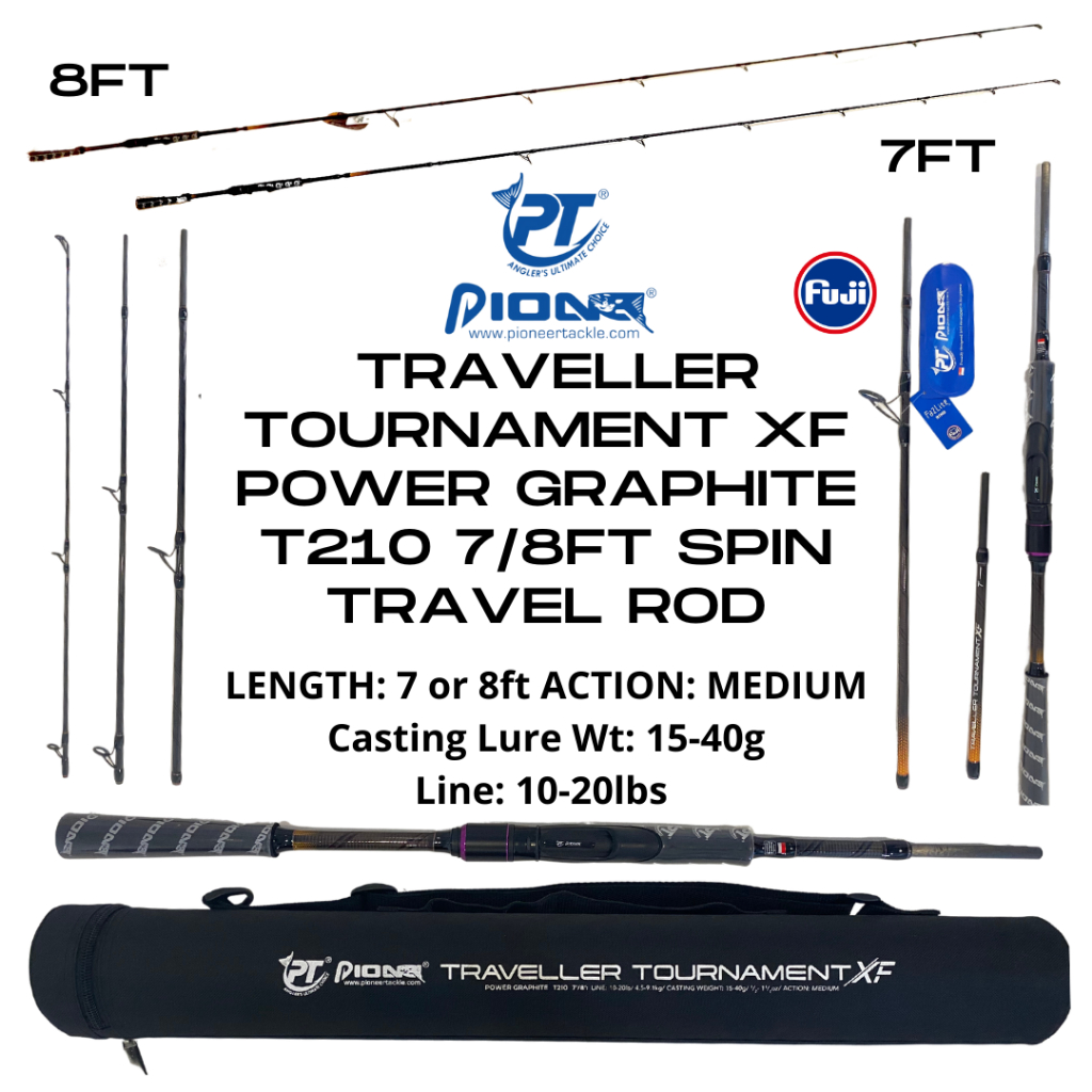 Pioneer Traveller Tournament XF Power Graphite T210 7ft 8ft Fishing Travel Rod Shopee Philippines