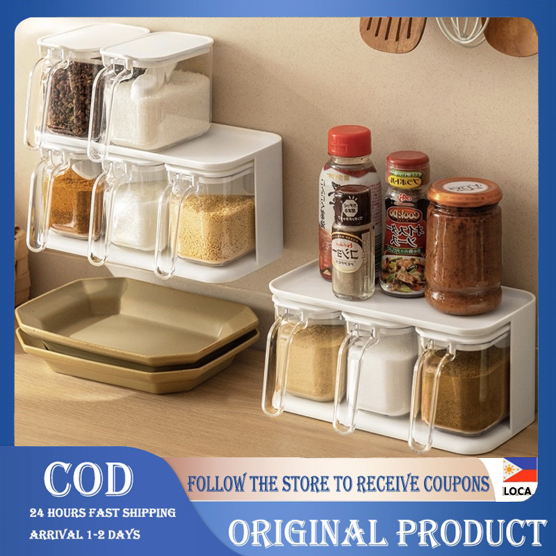 Condiments Container Kitchen Seasoning Jar Seasoning Box Wall-mounted ...