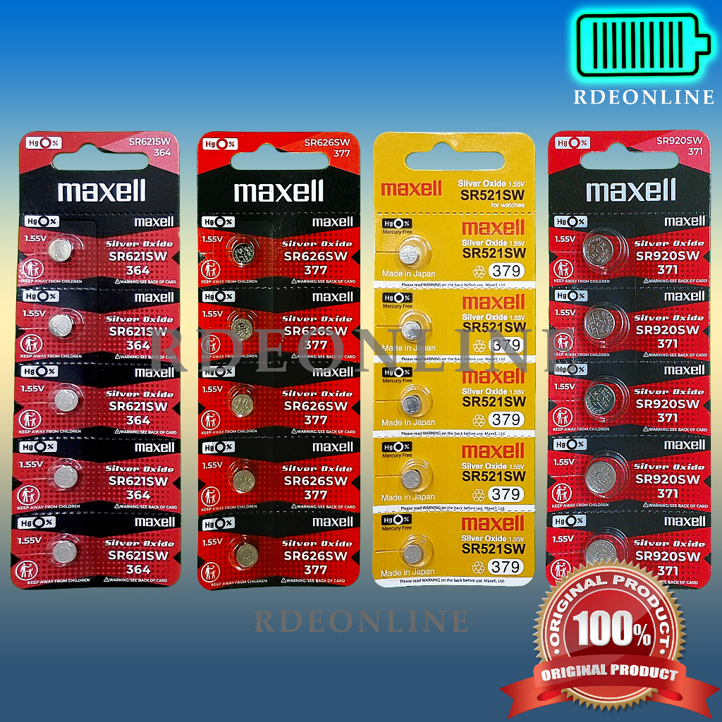 MAXELL SR621 SW (364) / SR626 SW / SR626SW (377) / SR521SW (379 ...