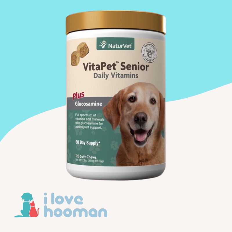Naturvet VitaPet Senior Daily Vitamins Plus Glucosamine for Dogs, 120