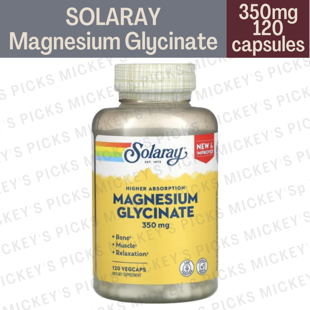 SOLARAY| High Absorption Magnesium Glycinate, 350 mg, 120 VegCaps ...