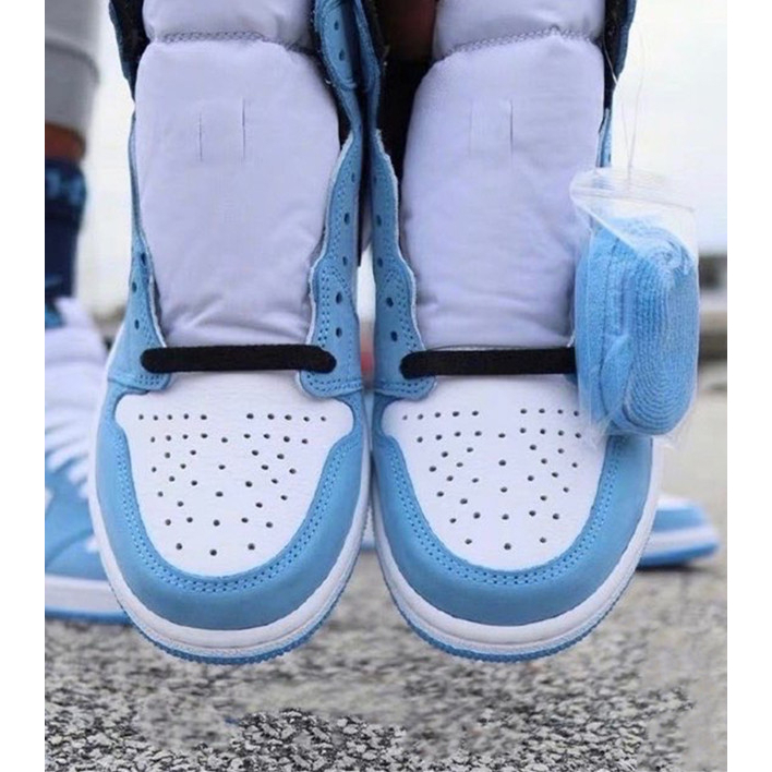 High cut university blue basketball shoes for man woman sneakers with