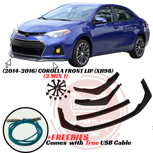 CPAO 2014 2015 2016 TOYOTA COROLLA 3PCS Front Lip Bumper Chin ...