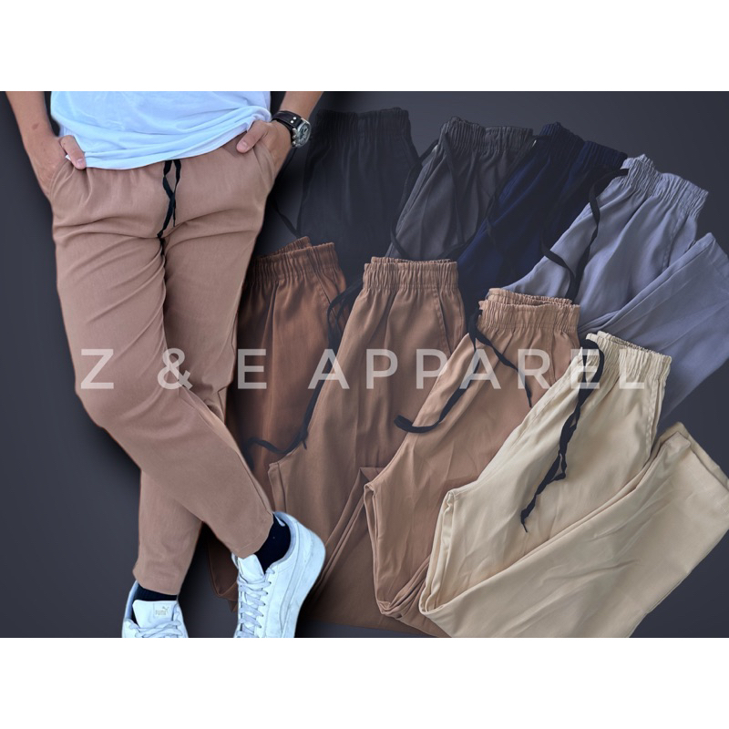 Casual Plain Unisex Tailored/Chino Garterized Drawstring Straight Fit