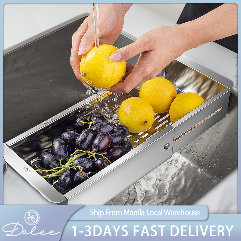 Retractable Over The Sink Drain Strainer 304 Stainless Steel Kitchen