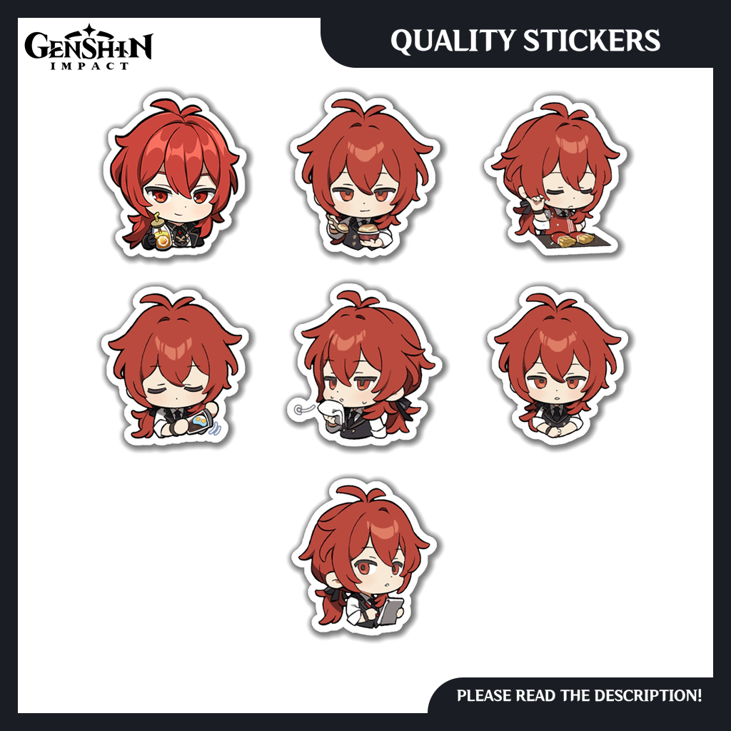 Diluc & KFC Collab - Genshin Impact Emoji Stickers | Shopee Philippines