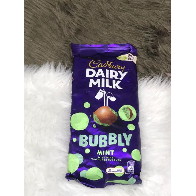 Original Cadbury Dairy Milk Bubbly Mint 160 gram From Australia expiration date Feb 05,2024