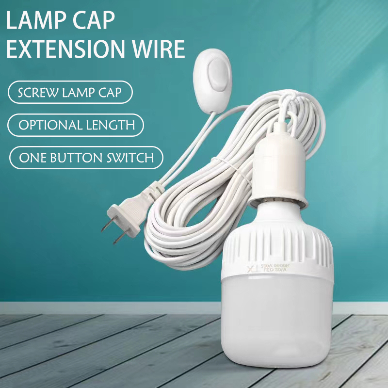 Lamp Bulb Holder With Switch LED Light Bulb Extension Socket with Wire