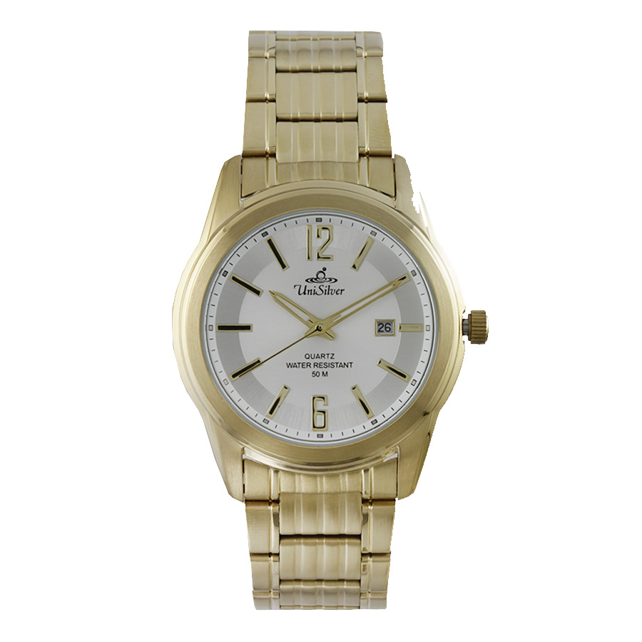 UniSilver TIME REVITOR Mens Analog Gold/White Stainless Steel watch ...