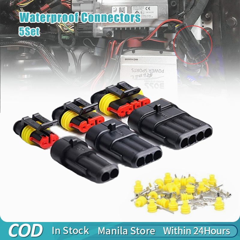 15 set 2/3/4 Pin Waterproof Car Electrical Connector Terminals