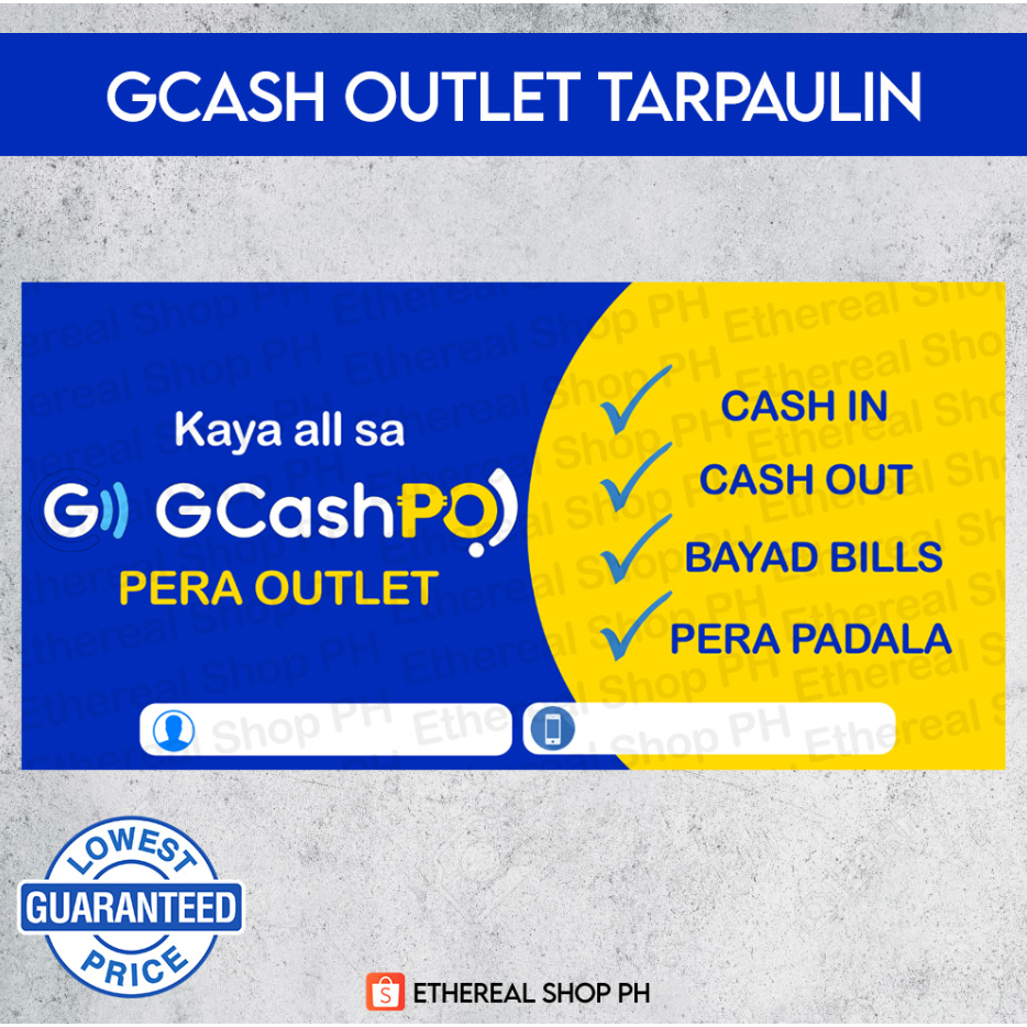 Gcash Outlet Tarpaulin! 20x40 inches! COD Available | Shopee Philippines