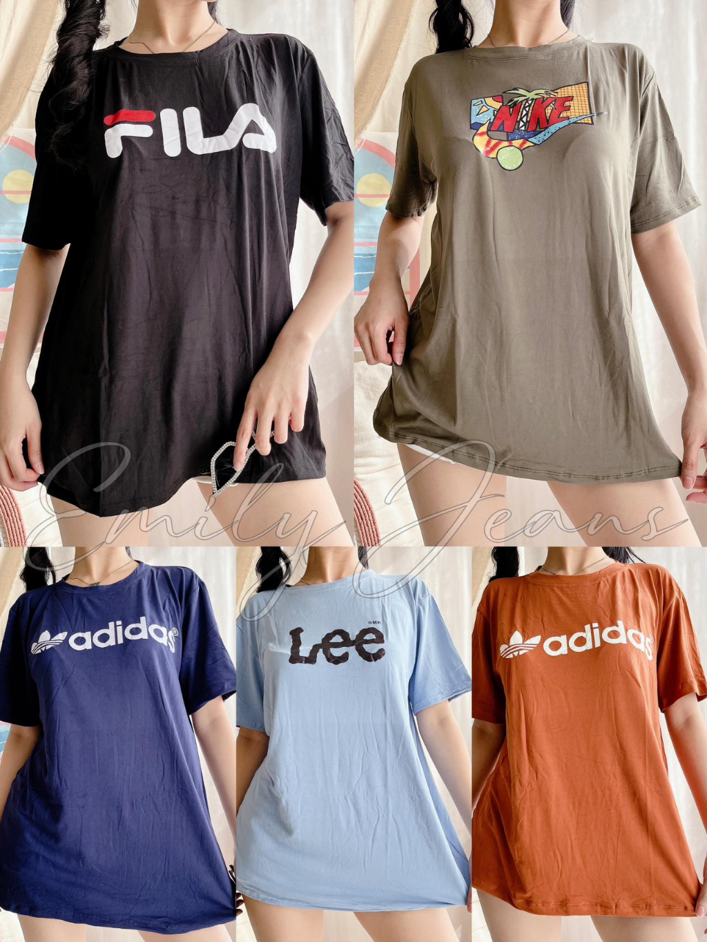 EMILY Oversized Loose Printed Tshirt | Shopee Philippines