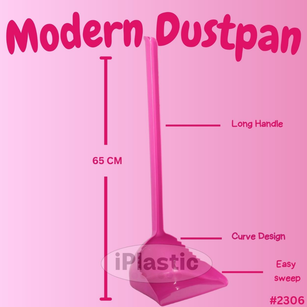 iPlastic. Dustpan plastic colored modern design 19x25x65cm Non rigid